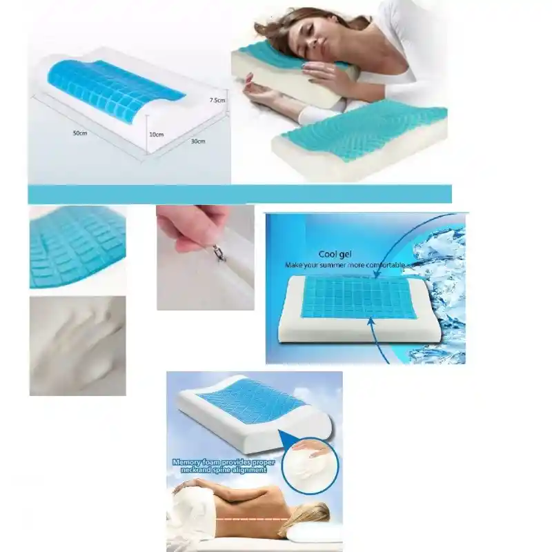 Almohada De Gel Ortopédica Memory Pillow Refrescante+funda