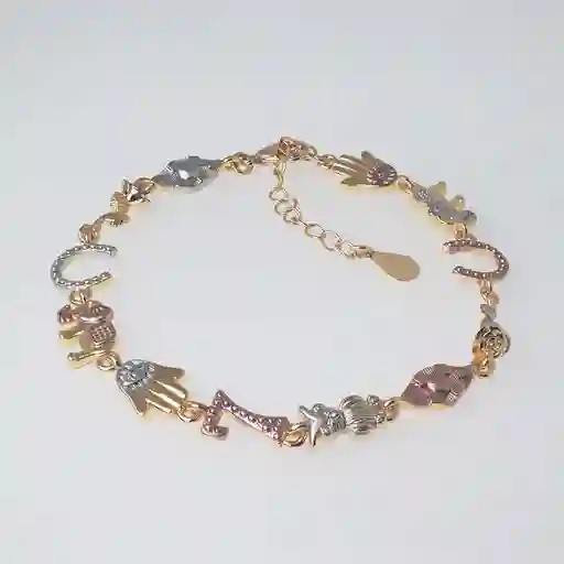 Pulsera Esclava Diseño Amuleto De La Suerte Dorado Sirene Rose