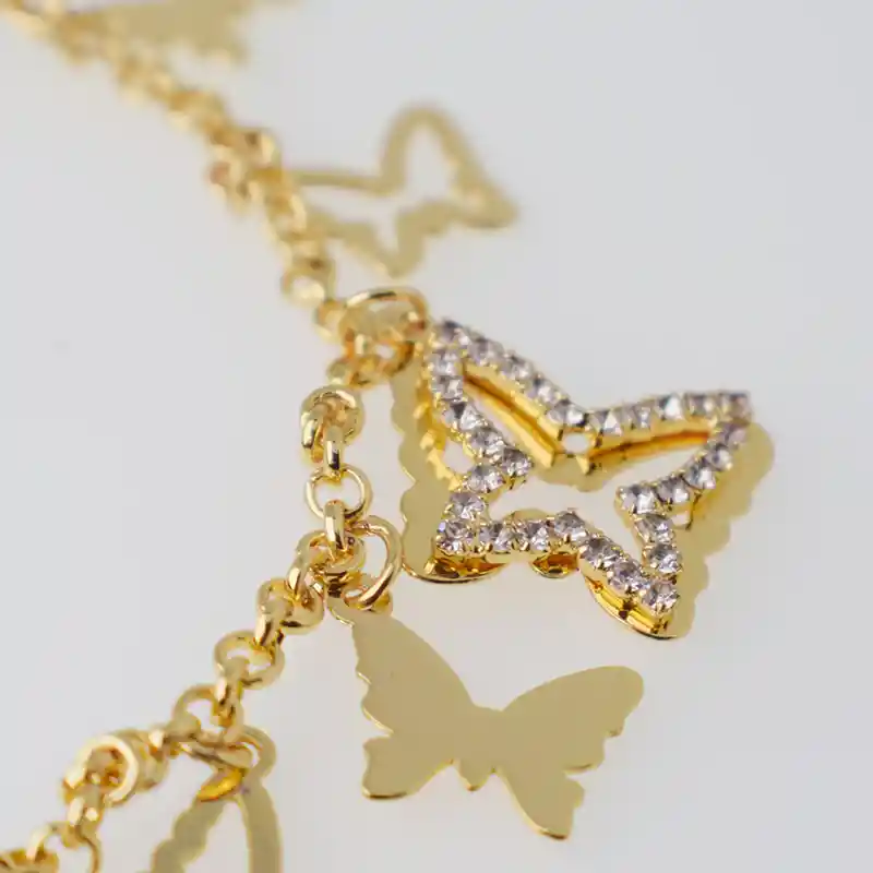 Pulsera Mariposa Vuela Alto - Baño Oro 18k