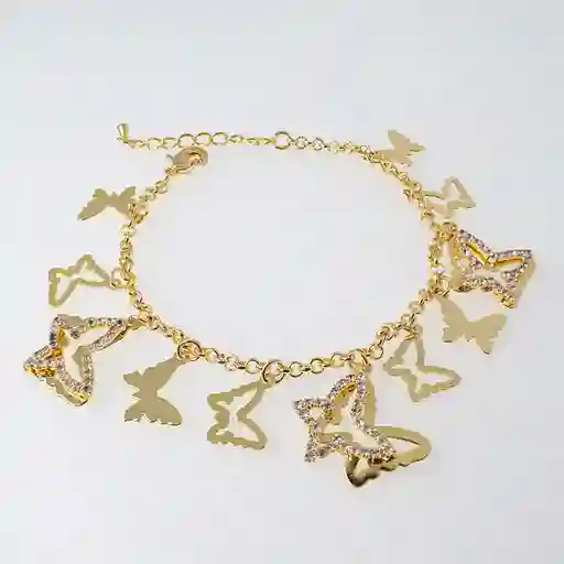 Pulsera Mariposa Vuela Alto - Baño Oro 18k