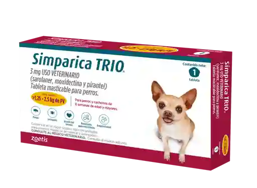 Simparica Trio 1.25 - 2.5kg *1 Tableta