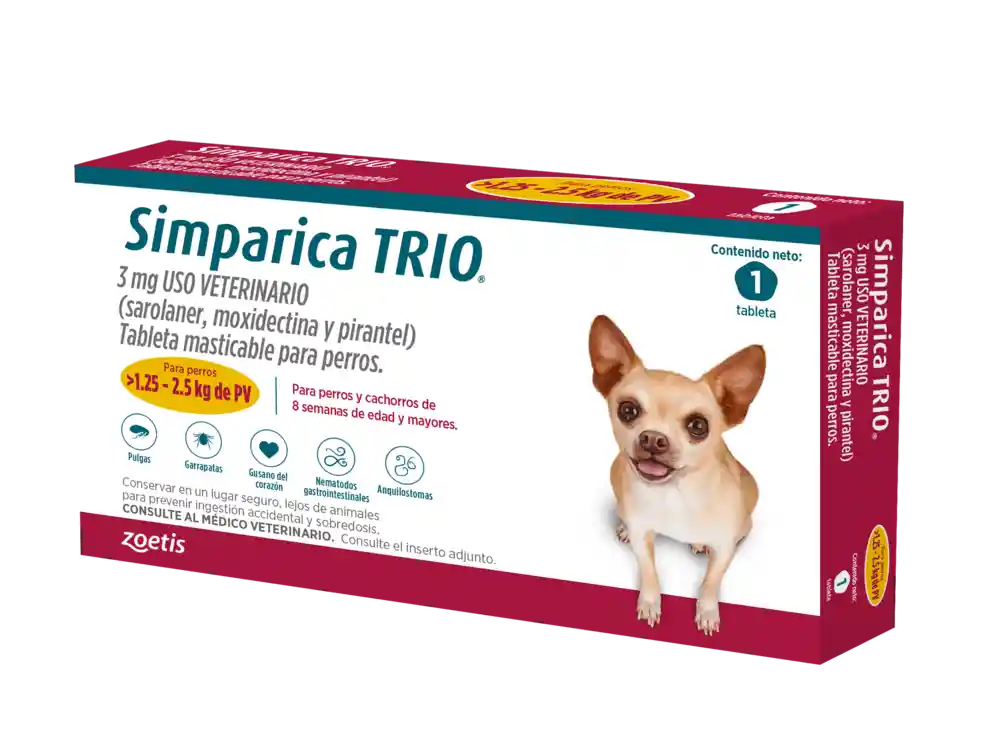 Simparica Trio 1.25 - 2.5kg *1 Tableta