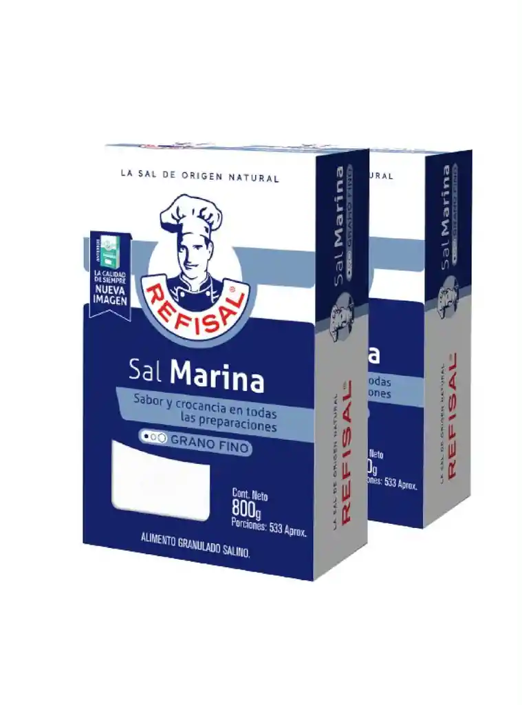 Sal Marina Refisal 800grs X 2 Cajas