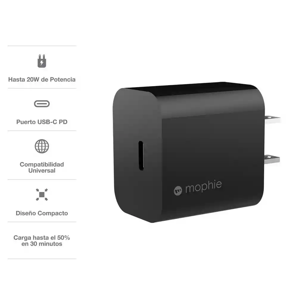 Cargador Tipo C Carga Rapida Pd 20w Apple Mophie Ac002mop43
