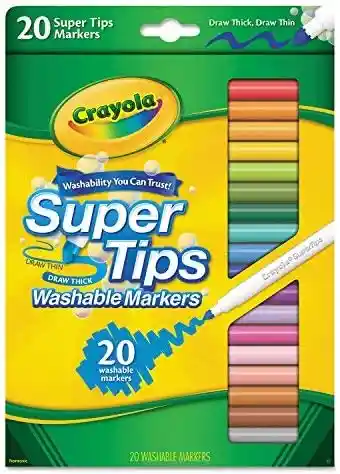 Crayola Marcadores Lavables Super Tips 20 Unidades