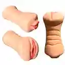 Masturbador Para 2 Penes Vagina Y Boca Silicona Fanta Flesh Orgasmo Masculino Juguetes Para Hombres
