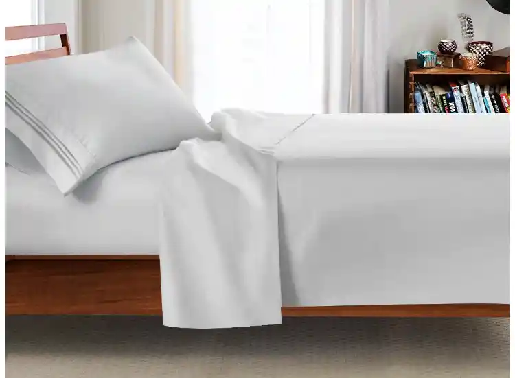 Juego De Sábanas Queen Blanco Bedlife 1.800 Hilos