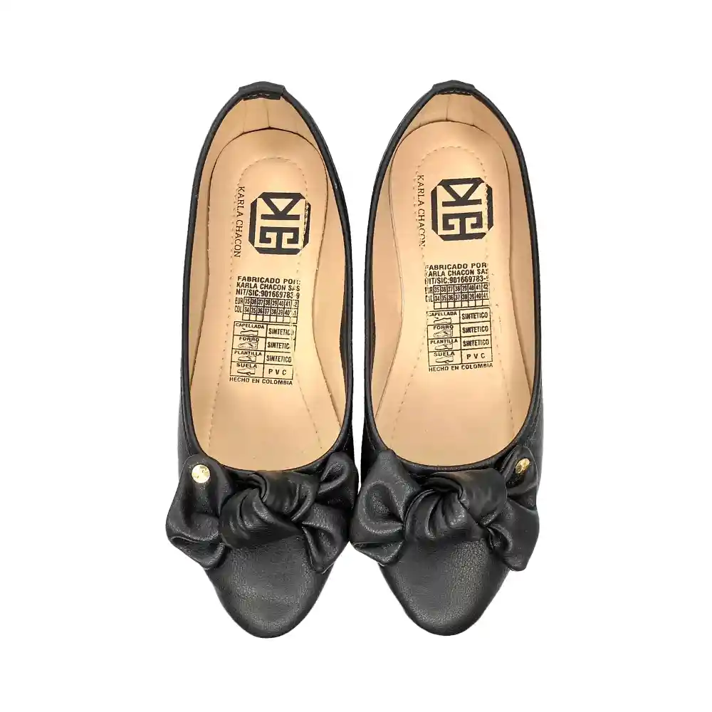 Calzado Casual Dama Zapato Baletas Mujer Karla Chacon Alanna Negro 35