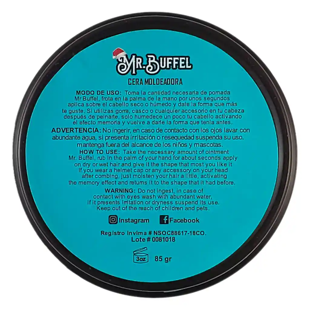 Cera Cabello 3oz Mr Buffel Brillante Azul
