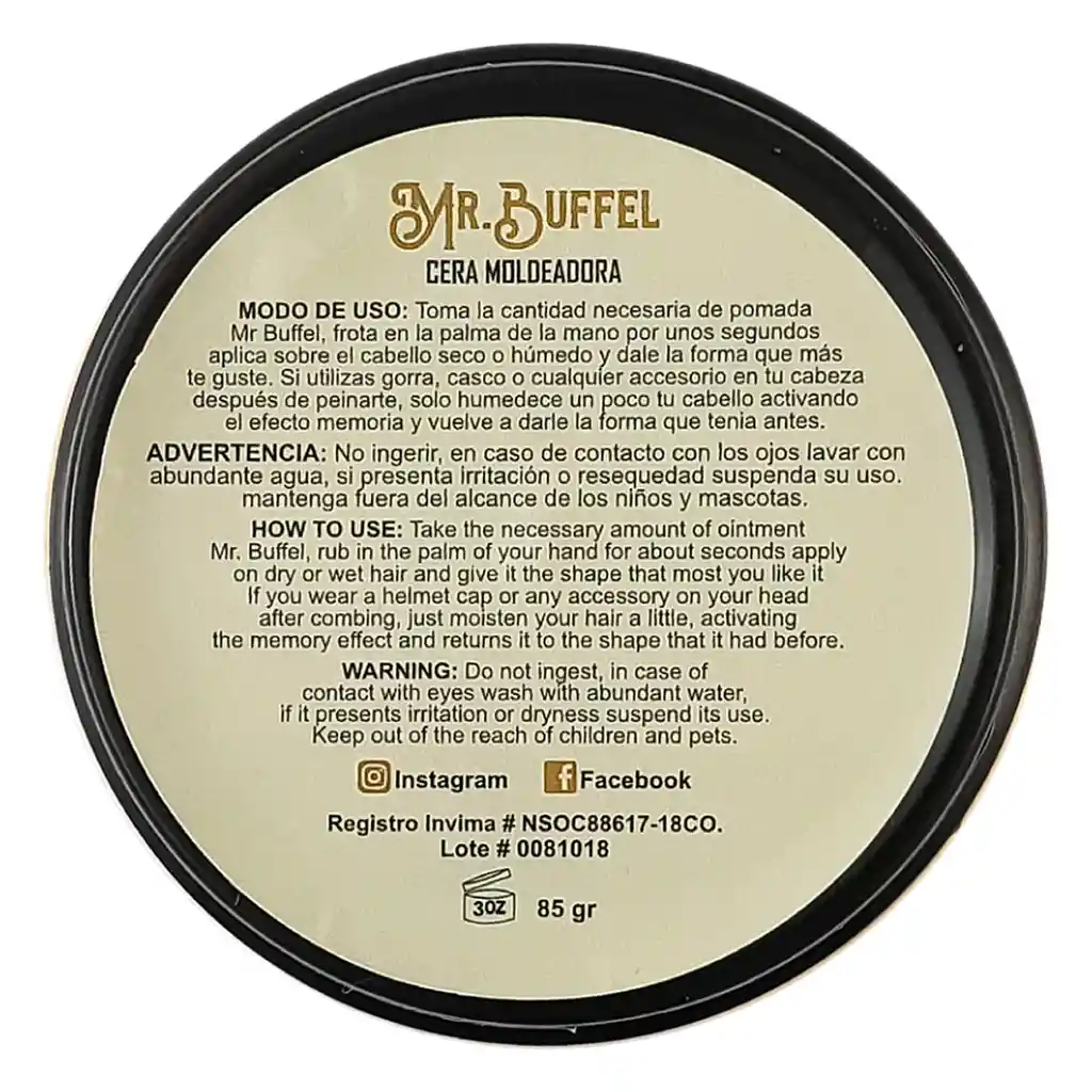 Cera Cabello 3oz Mr Buffel Tradicional