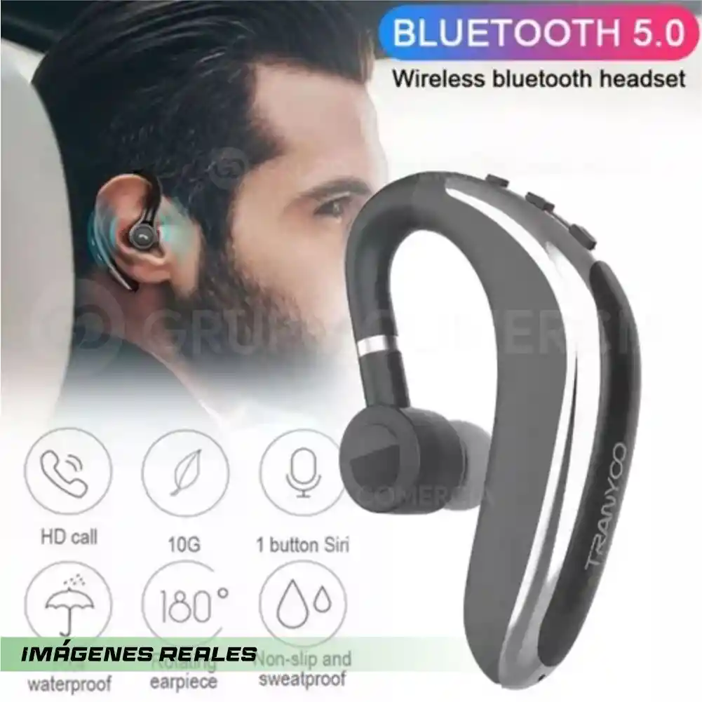 Manos Libres Comodo Bluetooth M12 Deportivo Negro Tranyoo