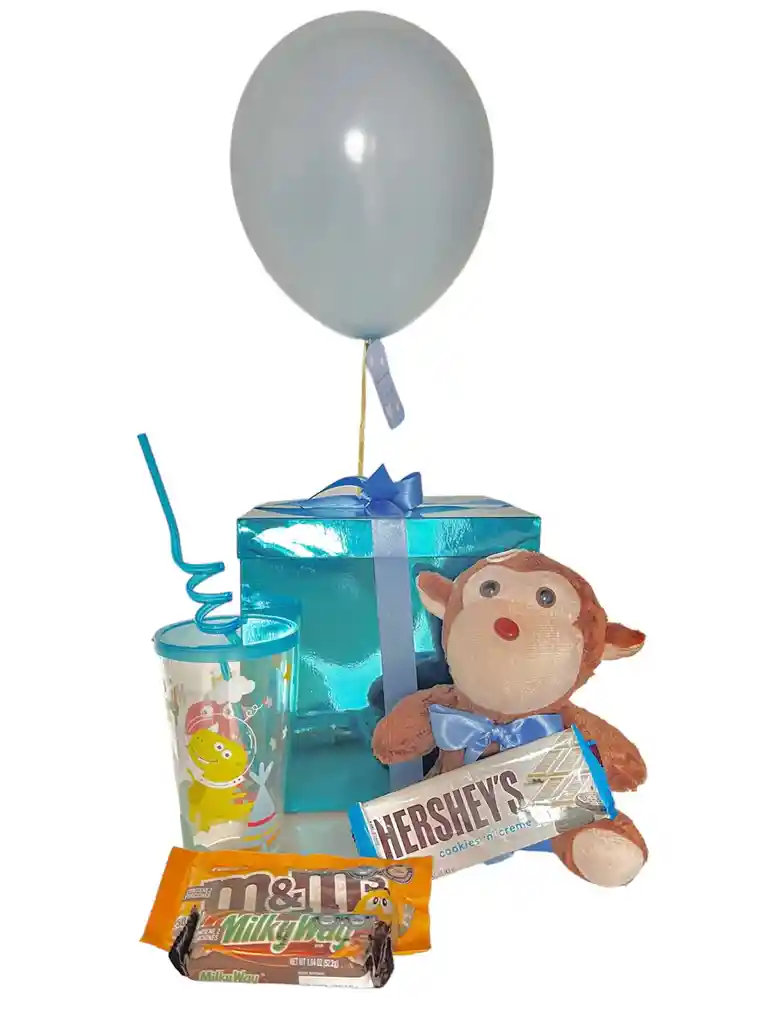 Caja De Dulces Y Sorpresa Para Niño , Peluche Y Termo