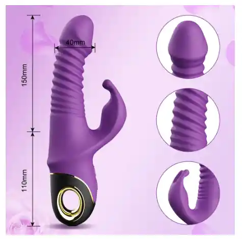 Vibrador De Empuje Y Rotacion Doble Estimulacion