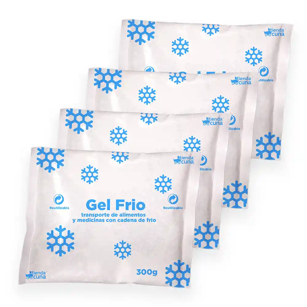 Gel Frio Refrigerante Bolsa Pila 300 Gr X 4 Unidades