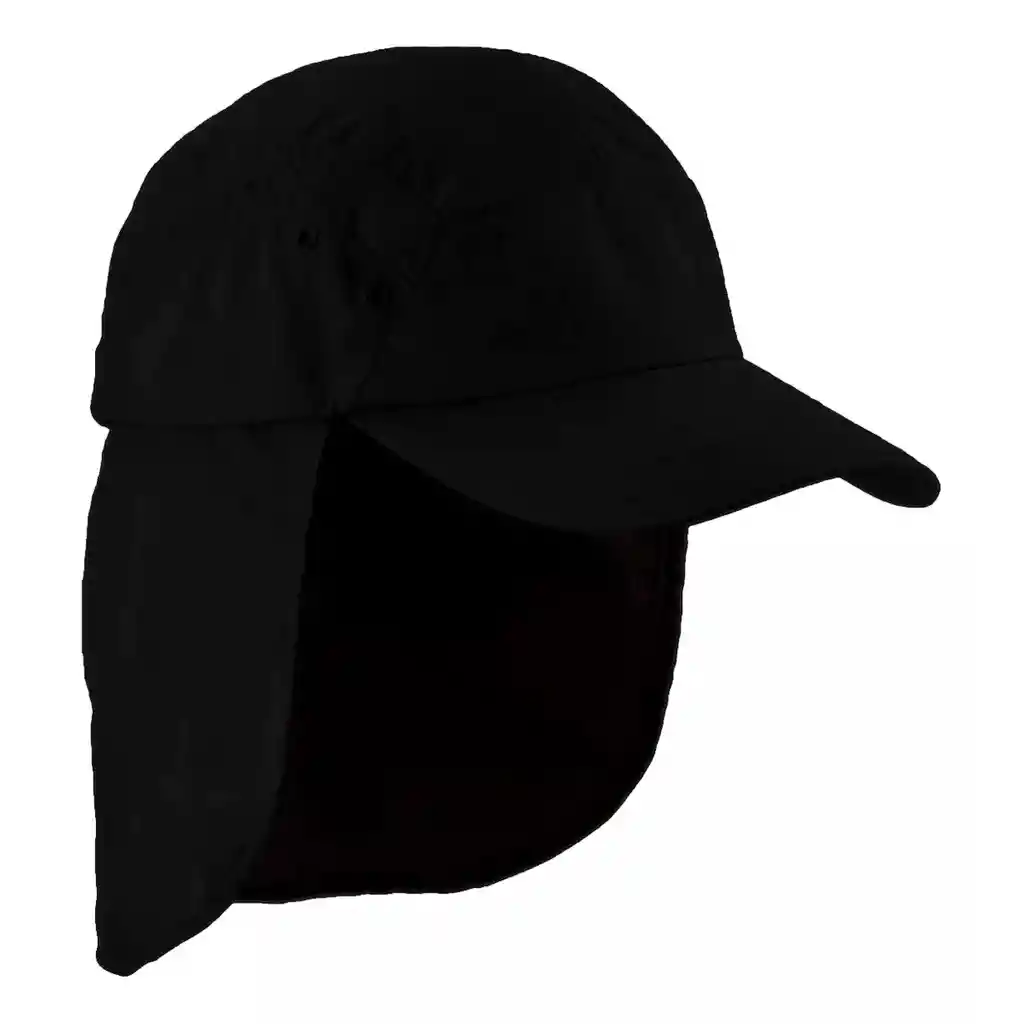 Gorra O Cachucha Safari Tapa Cuello En Dril Uni Color Negro