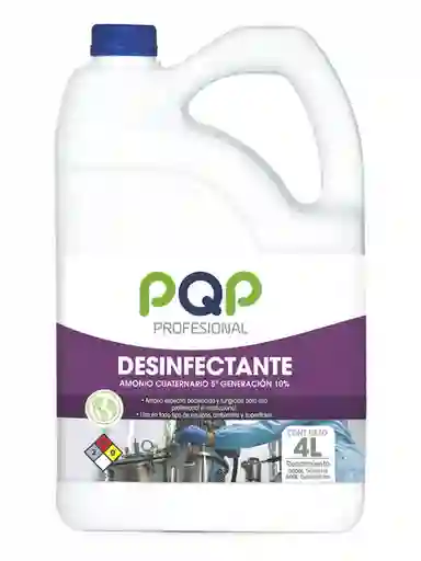 Desinfectante Con Amonio Cuaternario 5a Generación 10% Pqp 4 L