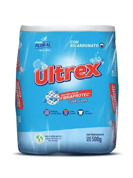 Detergente En Polvo Ultrex Floral 0,5 Kg