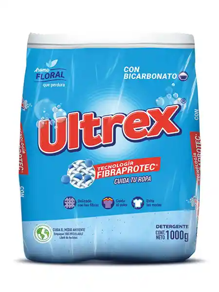 Detergente En Polvo Ultrex Floral 1 Kg