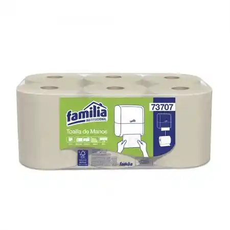 Toalla De Manos Rollo Continuo Natural Triple Hoja X 6 Rollos (73708)