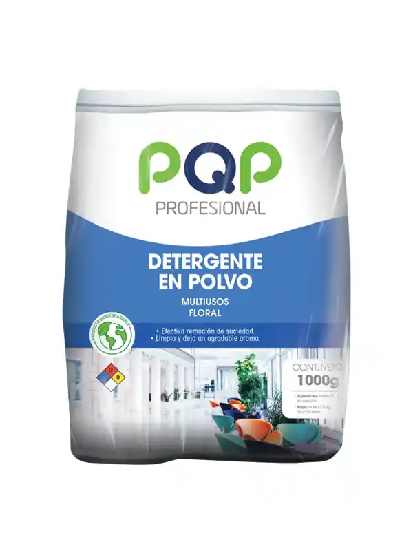 Detergente En Polvo Multiusos Pqp Profesional Az Floral 1 Kg