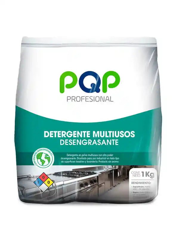 Detergente En Polvo Pqp Profesional Desengrasante Sin Aroma 1 Kg