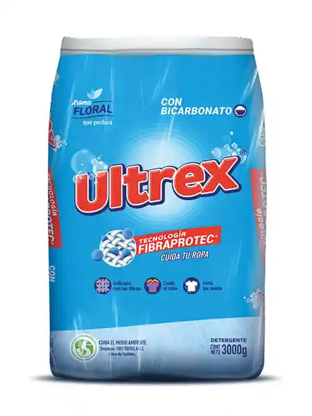 Detergente En Polvo Ultrex Floral 3 Kg