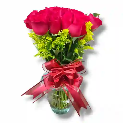 Flores Jarron De Rosas X20 - Floristeria En Cali
