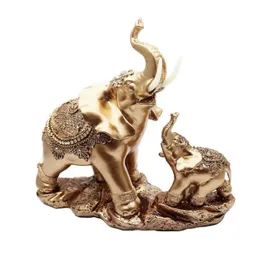 Elefante Dorado Duo Decoración Hogar Ganesha Prosperidad
