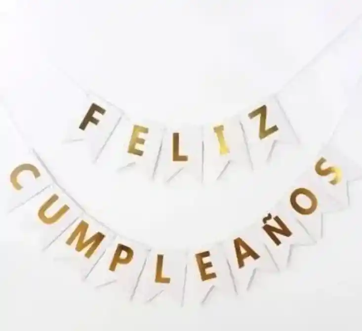 Letrero Guirnalda Banderin Feston Feliz Cumpleaños Metalizado