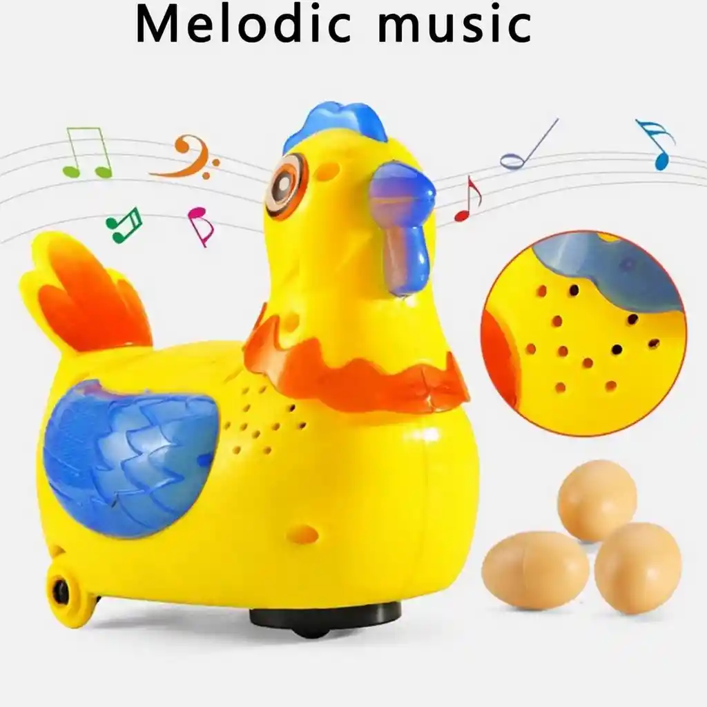 Juguete Musical Gallina Pone Huevo Niños Luces + Baterias Dayoshop