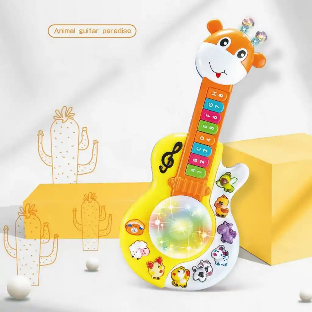 Guitarra Musical Didactica Para Bebe Con Luces Y Sonidos Dayoshop