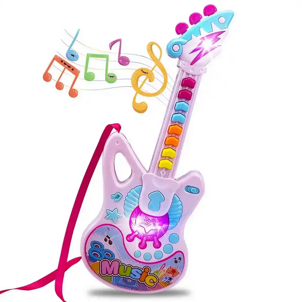 Guitarra Juguete Musical Mágica Luz Sonido Regalo Niñas Dayoshop