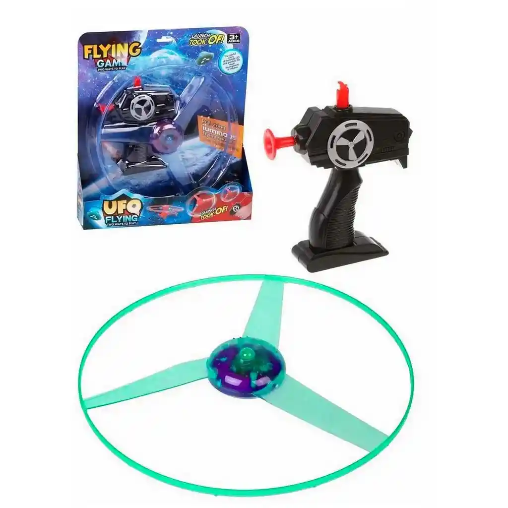 Disco Volador Con Luces Juego Niños Con Pistola Para Lanzar Dayoshop