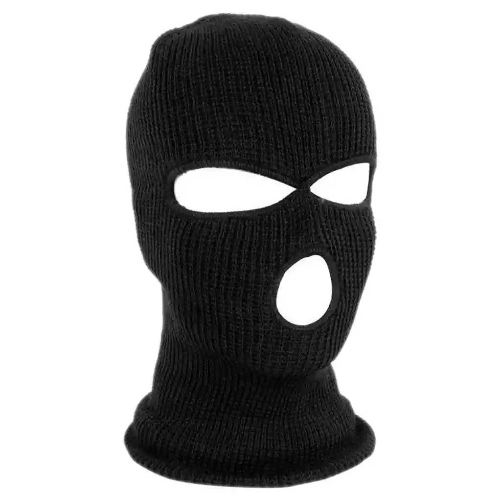 Skimas Pasamontañas Balaclava Mascara 3 Huecos Unisex Hilo - Negro