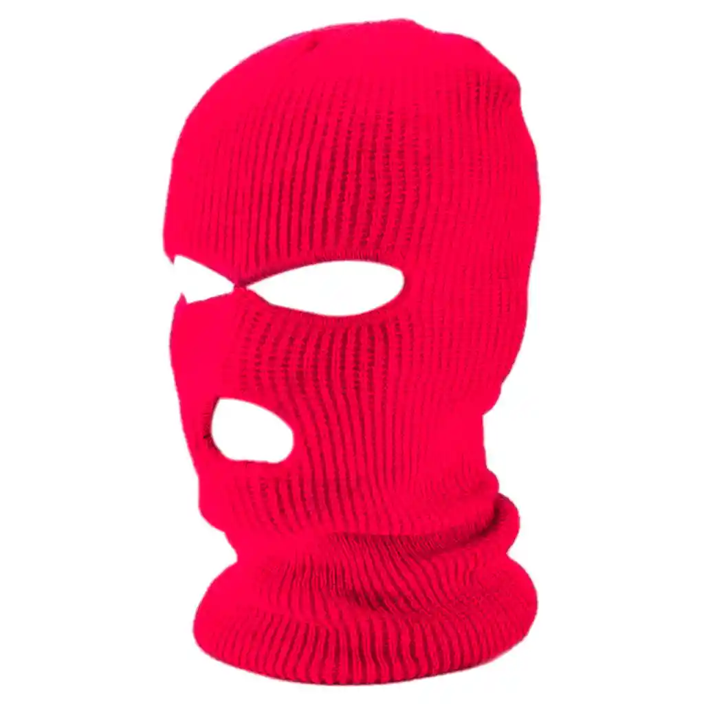 Skimas Pasamontañas Balaclava Mascara 3 Huecos Unisex Hilo - Rojo