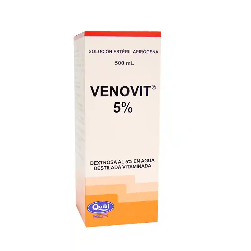 Venovit | Dextrosa Al 5% En Agua Destilada Vitaminada | 500 Ml | Bolsa | I.v| Quibi