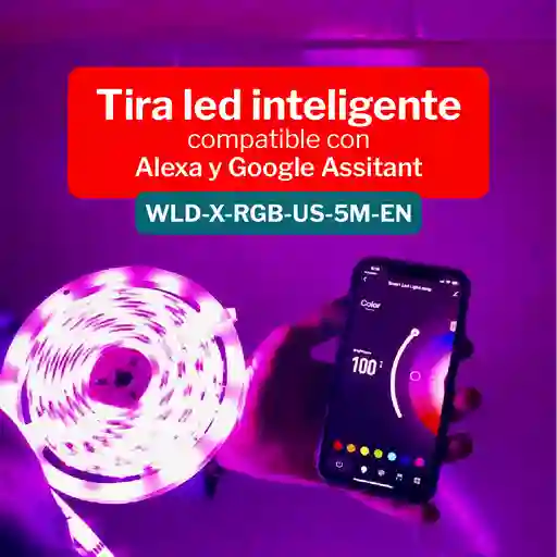 Tira Led Decorativa Multicolor Alexa 5mt Wld-x-rgb-us-5m-en