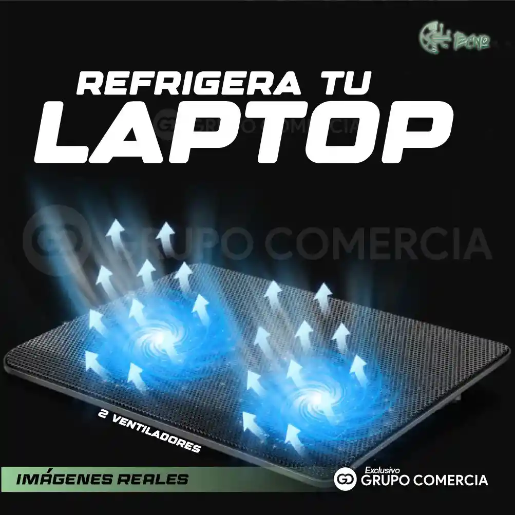 Base Refrigerante Para Portatil Hasta 18 Doble Ventilador