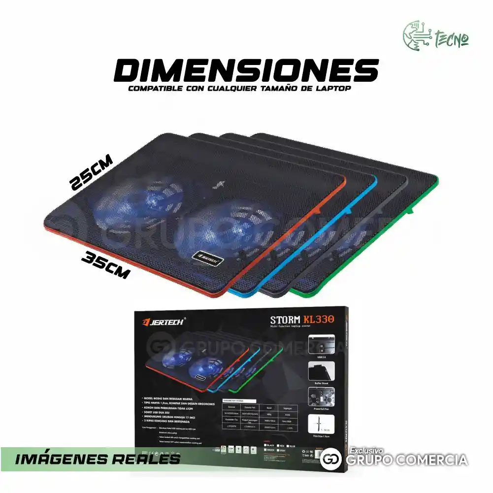 Base Refrigerante Para Portatil Hasta 18 Doble Ventilador