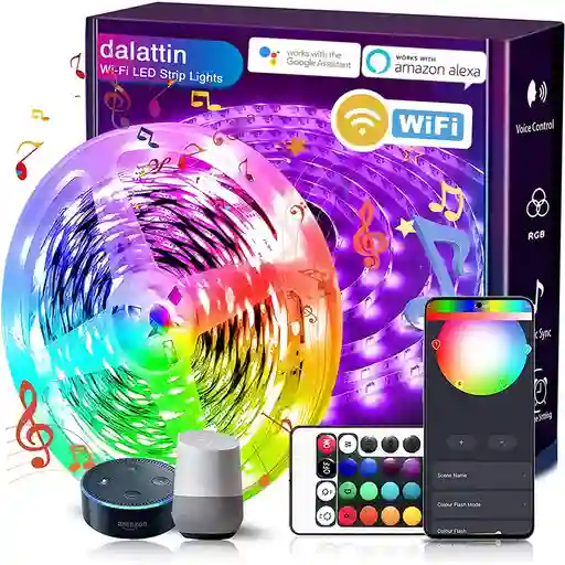 Cinta De Luz Led Tira Luz 5mts Wifi Inteligente, Bluetooth, Alexa, Google Home