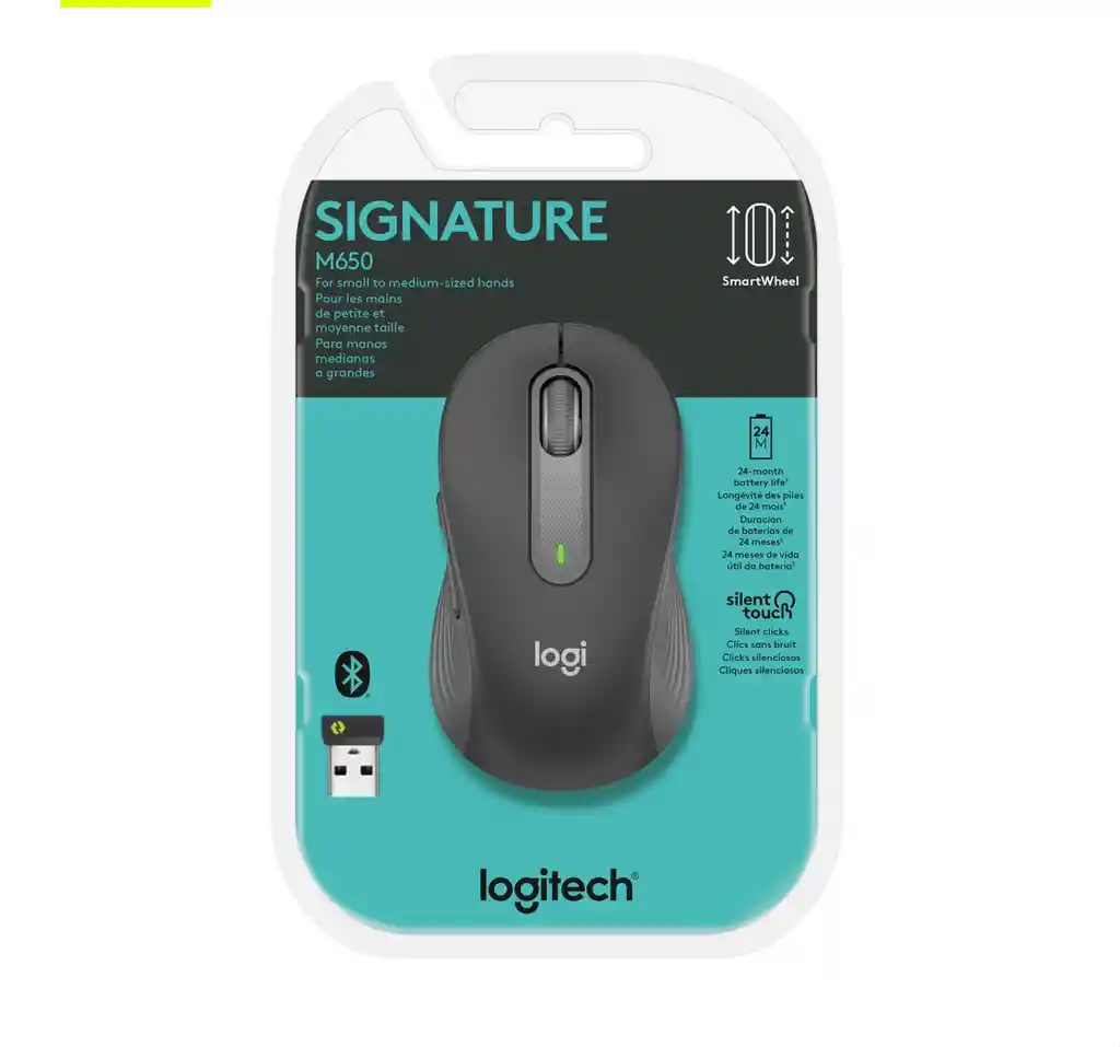 Mouse Inalámbrico Signature Logitech M650 Receptor Logi Bolt Grafito