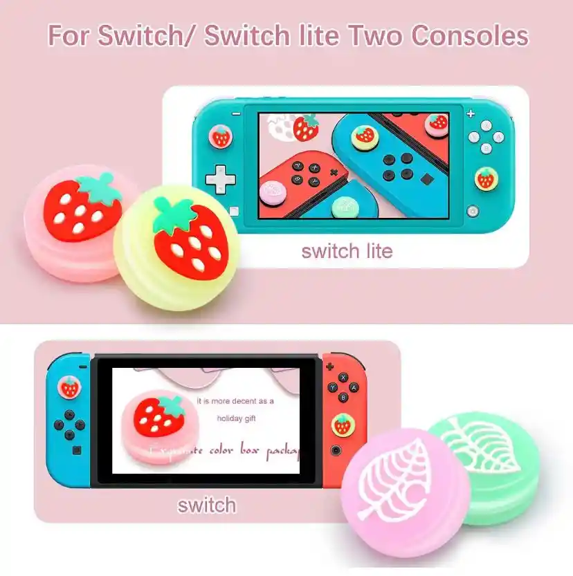 2 Caps/grips Para Control Joycon Nintendo Switch Luminosos