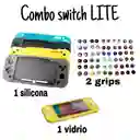 Switch Combo Silicona Protectora Lite + Vidrio Templado + 2 Grips