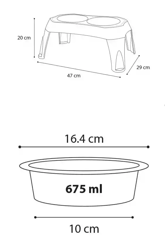Comedero Alto Doble Para Mascotas Premium