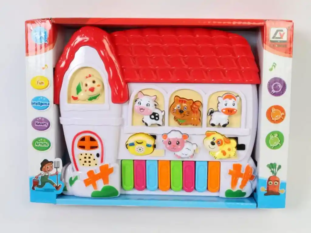 Piano Organeta Granja Animales Musical Bebes Niños + Bateria Dayoshop