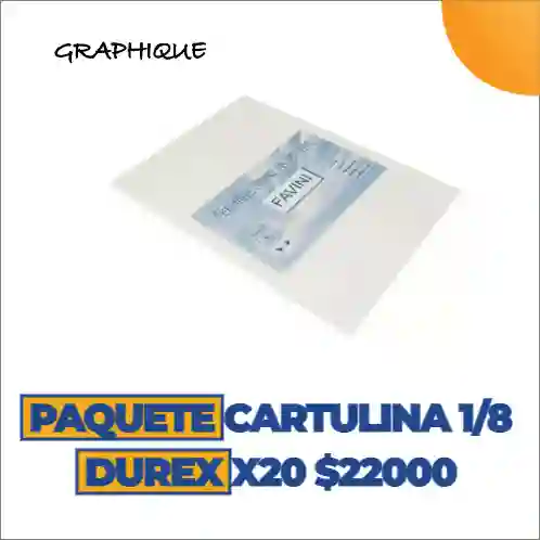 Cartulina Paquete Durex En 1/8 X 20 Unidades