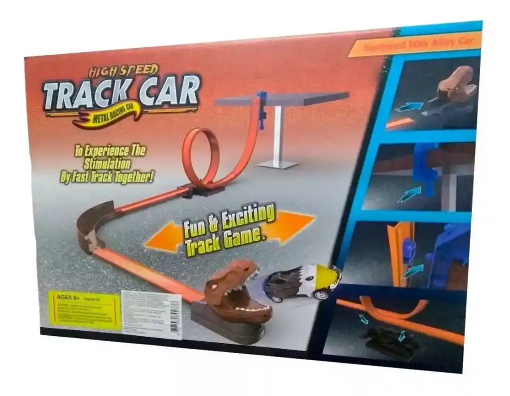 Pista De Carro Tiranosaurio Rex Dino Juguete Niños+ Carros Dayoshop