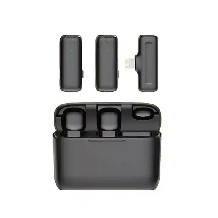  Microfono Doble Solapa Inalambrico iPhone + Powerbank 