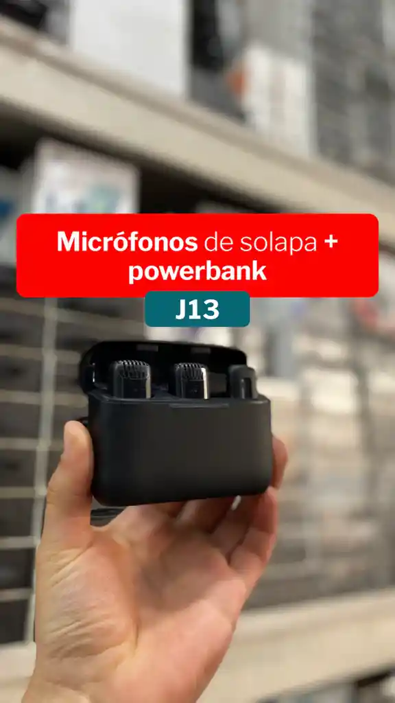 Microfono Doble Solapa Inalambrico iPhone + Powerbank 