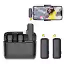  Microfono Doble Solapa Inalambrico iPhone + Powerbank 